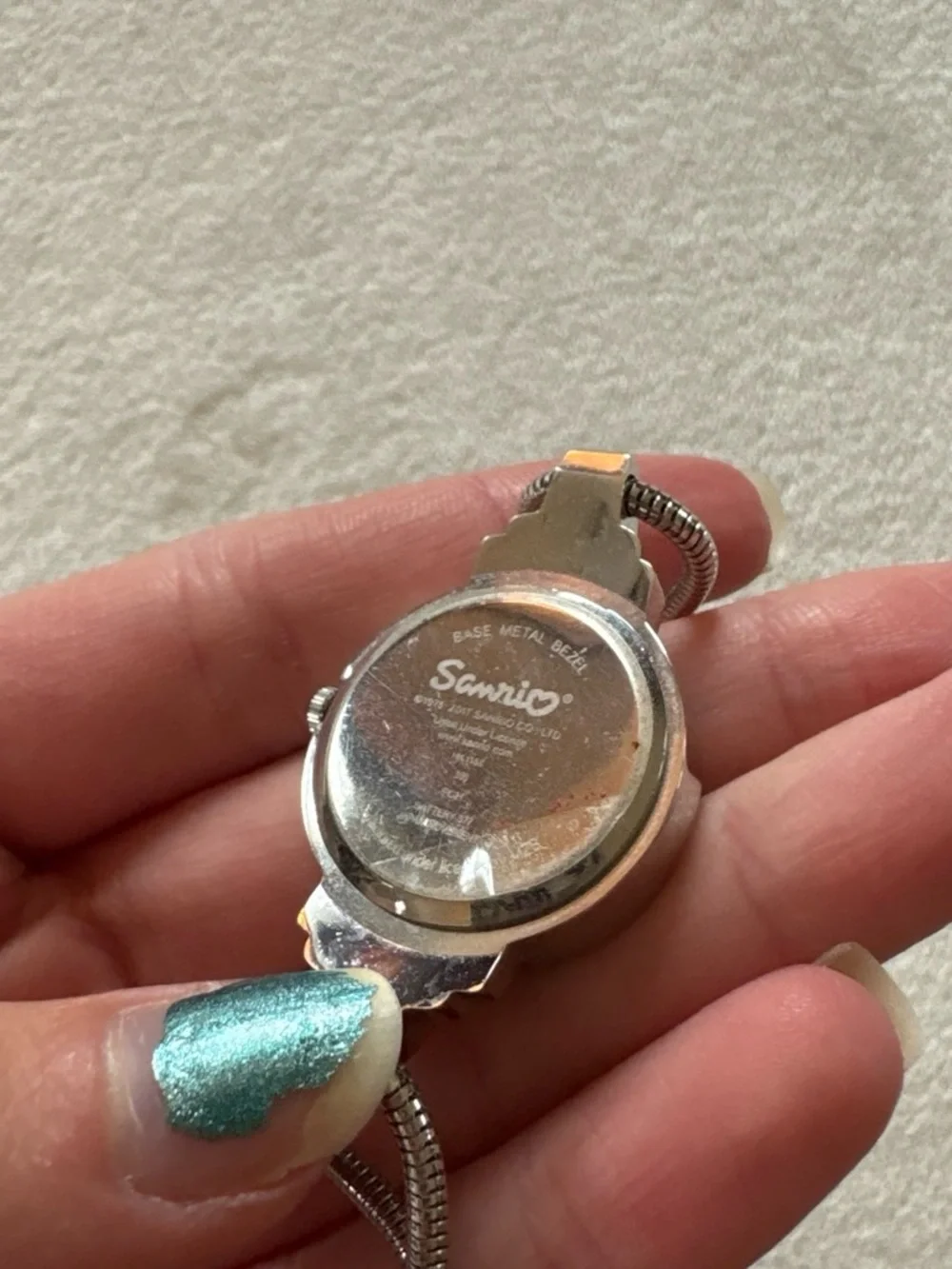 Y2K Vintage Sanrio 2011 Silver Hello Kitty Wire Rhinestone Watch
